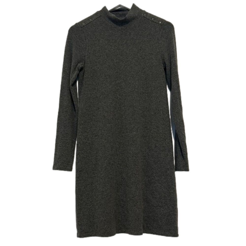 WHITE House Black Market Grey Cozy Knit Marled Shift Dress, Small